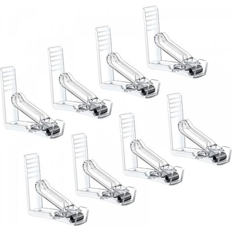 Pinces à nappe  Lot de 8  Nappe fixe avec pince à ressort - Nappe en plastique avec attache durable et solide - Pince à nappe transparente (8 pièces) (1/5)