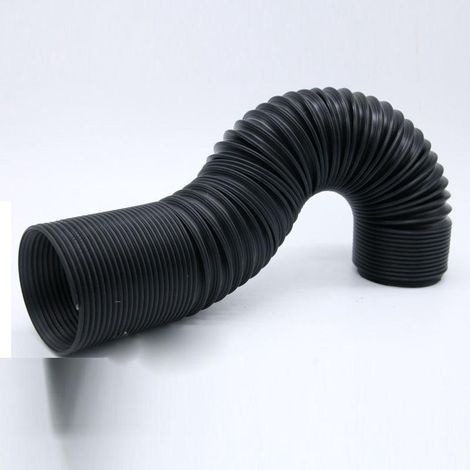 Tuyau d'admission d'air 1 pièce - Flexible 76mm 1m Noir, Conduit d'aspiration filtration froid, Tube d'induction renforcé, Durite de suralimentation pour filtre à air, Gainé étanche 180mm (1/5)
