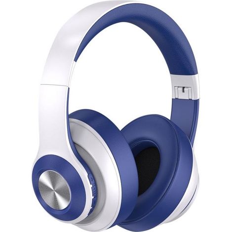 Écouteurs sans fil GreenLyca - Bluetooth, style moderne, son haute qualité - Bleu et blanc (1/4)