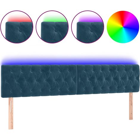 Maison Exclusive - Cabecero con LED de terciopelo azul oscuro 180 (1/5)