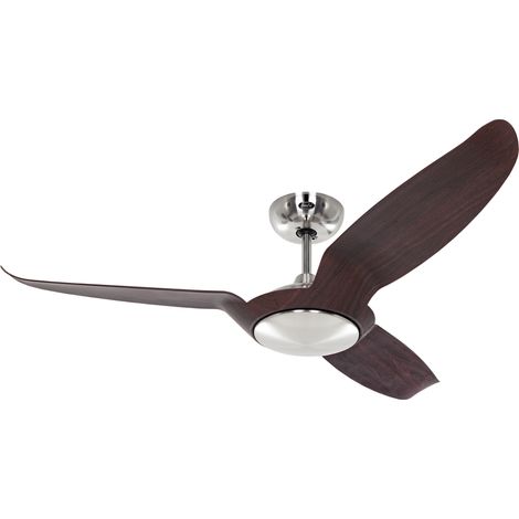 ECO TALOS, Fan ohne Licht, CasaFan - Corpo: Cromo Spazzolato - Colore Pale: Wengè (1/5)