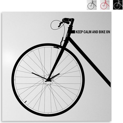 Orologio da parete quadrato 80x80cm design bicicletta Bike On Big - Grigio (1/5)