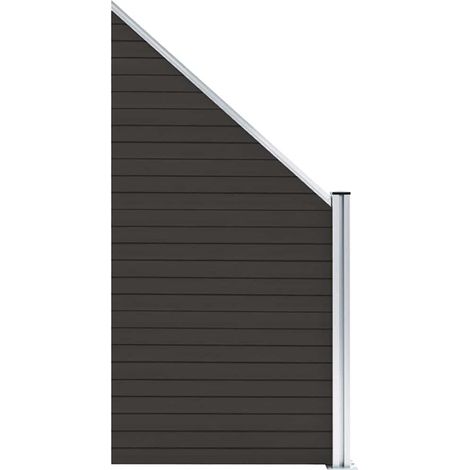 Maison Exclusive - Zaunelement WPC 95x(105-180) cm Schwarz (1/5)