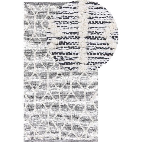 Rug EDREMIT Grey 80 x 150 cm Wool