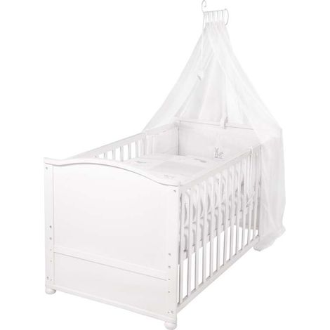 [NEUWERTIG] B-Ware Roba Komplettbettset Babybett Set Fox & Bunny Weiß 70x140cm Bettwäsche Matratze (1/2)