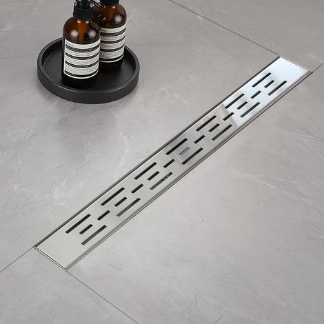 Caniveau Douche Italienne, D'alignement Court Caniveau Douche 100 cm, Caniveau Douche en Acier Inoxydable avec Siphon et Filtre (1/5)