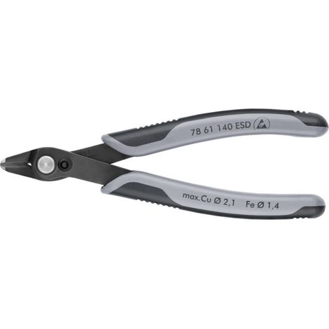 KNIPEX 78 61 140 ESDSB Electronic Super Knips® XL ESD mit Mehrkomponenten-Hüllen brüniert 140 mm