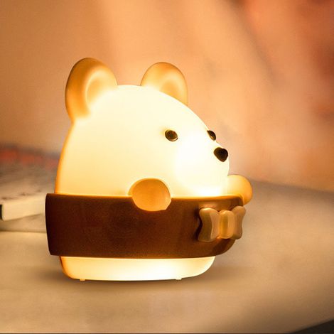 Lampe murale LED avec protection des yeux, en forme d'ours mignon, veilleuse murale avec télécommande, prise CN 220 V (1/5)