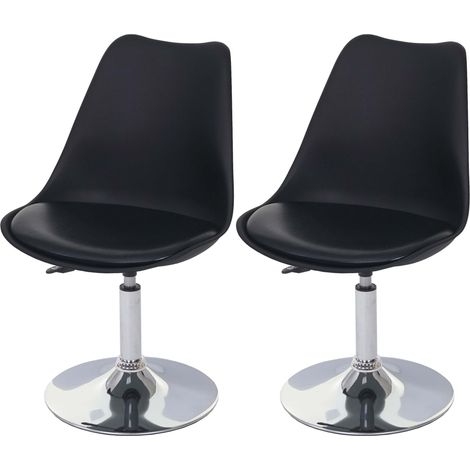 [JAMAIS UTILISÉ] 2x chaise pivotante Malmö T501, hauteur réglable, similicuir, noir (1/5)