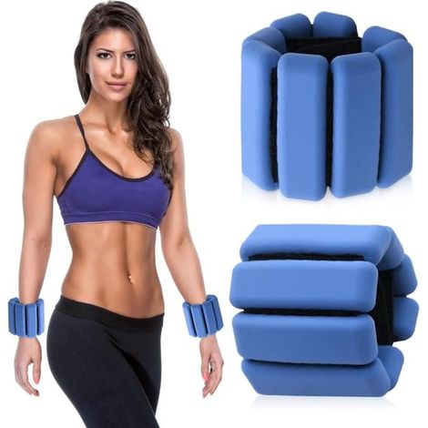 VVGoods – Handgelenk- und Fußgelenkgewichte Verstellbares 2er-Set (0,45 kg) Für Damen und Herren Blau Für Workouts, Spaziergänge und Yoga (1/5)