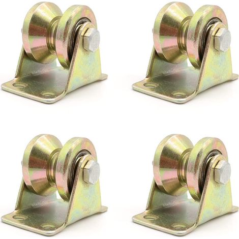 Set of 4 V-Shaped Lifting Wheel Throat Wheel for Reverse Track Industrial Rolling Door Machine (1/5)