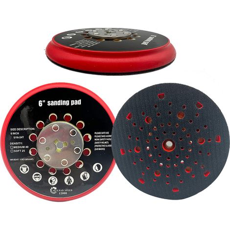 lcyen Plateau de ponçage multi-trous pour GET 75-150 GEX 34-150 GEX 40-150, compatible avec ponceuse excentrique M8, plaque de support 6 pouces, 150 mm, 72 trous, pièce de rechange OE 2608900007 (1/5)
