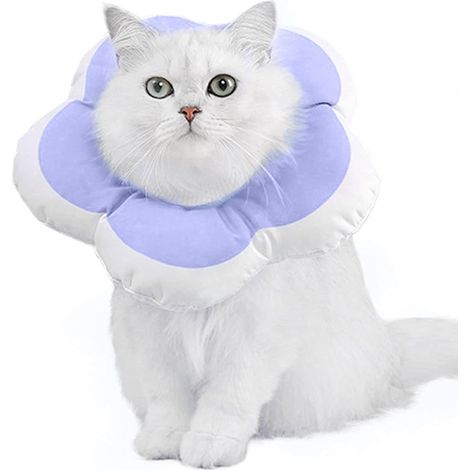 1 collier conique souple pour chat, imperméable, motif floral, ajustable, pour récupération post-opératoire (1/5)