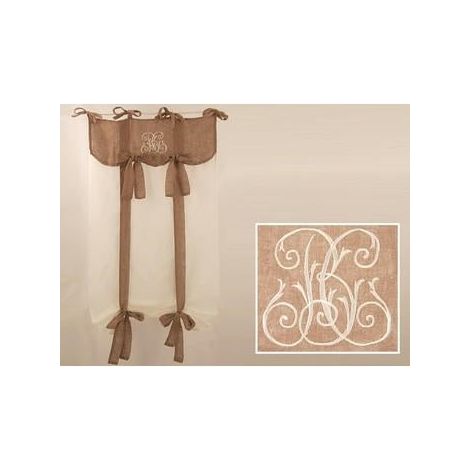 Tenda bianca e marrone con fiocchi, 60x220 cm