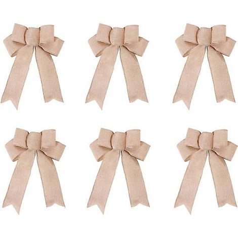 6er-Pack große dekorative Weihnachtsbaumschleifen, Christbaumschmuck, dekorative Weihnachtskranz-Accessoires, dekorative Geschenkbandschleifen (F) (1/3)