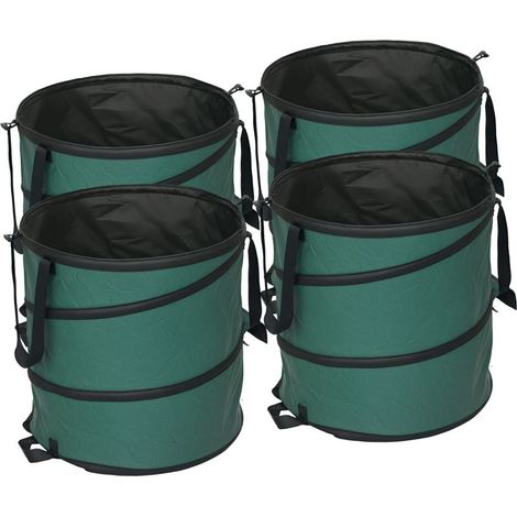 Sacs de jardin lot de 4x86L, sacs à déchets de jardin imperméables avec couvercle à fermeture éclair et poignées, sacs à feuilles robustes, autoportants, réutilisables pour déchets de jardin (1/5)