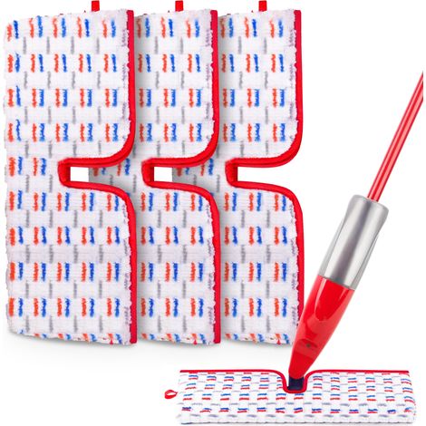 Lot de 3 tampons de balai en microfibre compatibles avec les serpillères à jet O-Cedar Promist MAX, réutilisables, têtes de serpillère de rechange épaisses en microfibre humides et sèches, utilisation