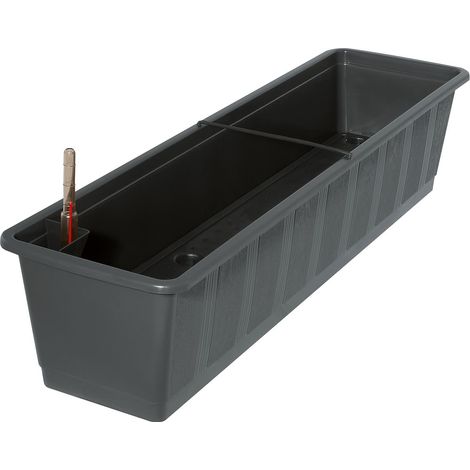 Geli – Balconnière AQUA GREEN 80 cm avec système d'arrosage – Anthracite, plastique, L 80 x l 21 x H 17,5 cm