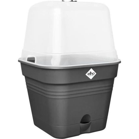 Pot De Culture Kit Green Basics Carré 35cm Living Noir - Elho (1/5)