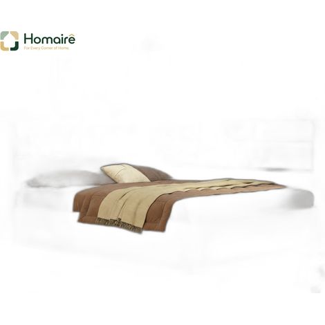 Cadre de lit en velours gris avec rangement et port USB 214,5 x 160 x 90 cm HOMAIRE (1/5)