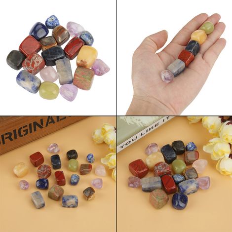 100 g Mini-Naturquarzkristalle in spitzer Form, gemischtfarbige Gesteinssplitter, Glücksbringer und Heilmittel (1/5)