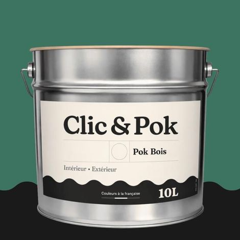 Peinture Bois Extérieur – POK BOIS - 10L - RAL 6000 - Vert patine- Résistante aux intempéries - Ne s'écaille pas