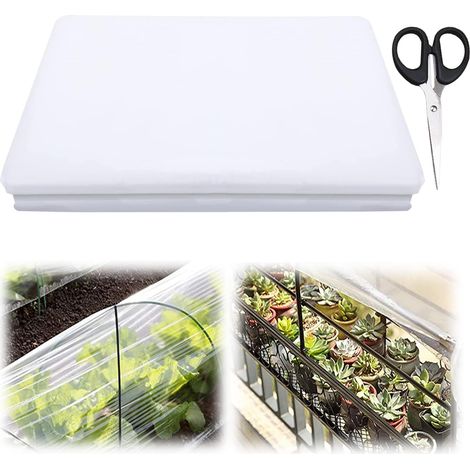 1 Bâche Pour Serre 2x3m, Film Transparent En Polyéthylène, Protection Plantes Vent Et Pluie, Jardinage