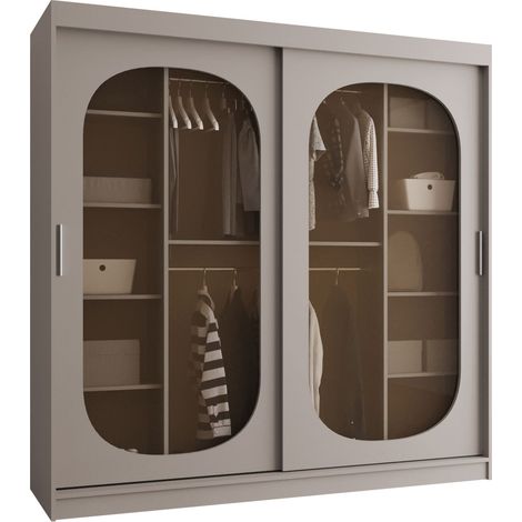 Armoire Hartford 521, Cachemire, 200x200x62cm, Portes d'armoire: Coulissantes, Nombre d'étagères: 5