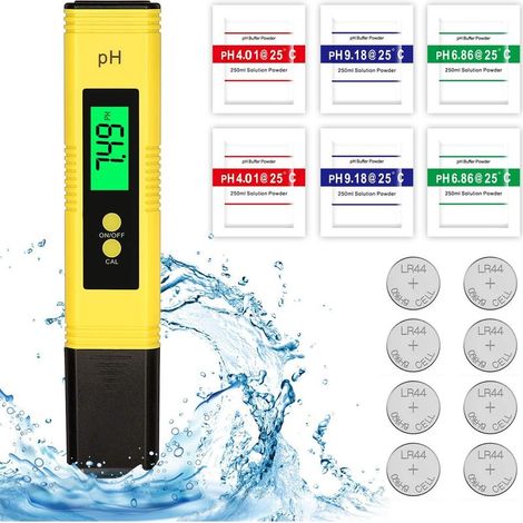 PH Testeur Electronique, Testeur de qualité de l'eau Digital LCD,Fonction D'étalonnage Automatique et 0.00-14.00 Portable PH Mètre Numérique Portable PH Mètre Numérique