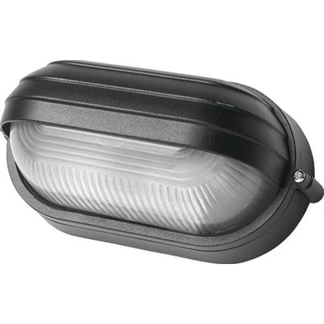 PLAFONIERA OVALE ALLUMINIO NERO PALPEBRA IP54 CM 21.5X11.5 ILLUMINAZIONE (21383) (1/4)