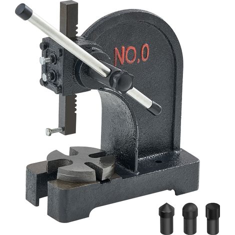 VEVOR Pressa a perno, Pressa per perno manuale da 0,5 tonnellate, Altezza massima 4,6", Pressa per perno da tavolo manuale in ghisa, Pressa manuale di precisione per stampaggio, piegatura