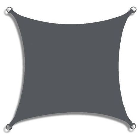Voile d'ombrage rectangulaire imperméable, polyester Oxford, protection UV 95 %, résistante aux déchirures, protection solaire extérieure pour jardin, balcon, terrasse, patio, camping (gris foncé, 2 x (1/5)