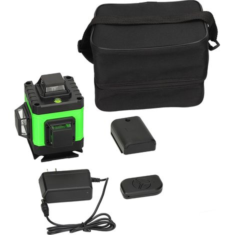 [JAMAIS UTILISÉ]Niveau à bulle infrarouge à faisceau vert autonivelant à 16 lignes avec télécommande pour usage extérieur et intérieur (1/5)