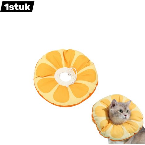 Collier médical transparent réglable pour chat et chien taille S 13 à 22 cm pour empêcher le léchage couleur jaune (1/4)