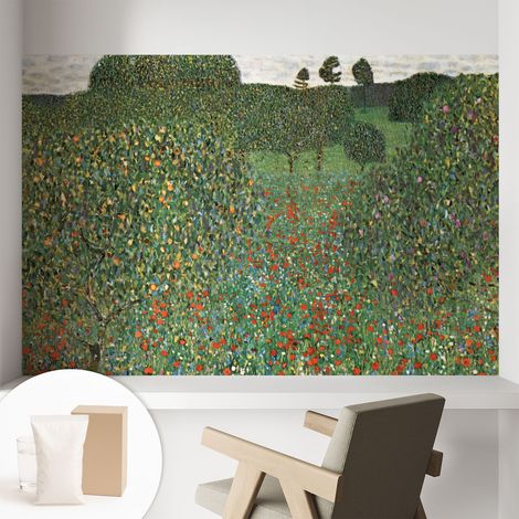 Papier peint intissé mural avec colle pour salon et chambre Décoration murale rapide - Colle incluse gratuite Prairie fleurie 104x70 cm (1/5)