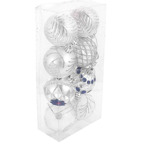 Décoration de sapin, pendentif, boule de Noël, 24 boules argentées (1/5)