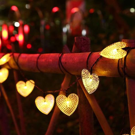 Guirlande Lumineuse Solaire d'extérieur 20LED 5M Lumière Solaire Illumination de Noël Décoration Étanche Pour jardin,mariage,fête,Noël (Blanc chaud) (1/5)