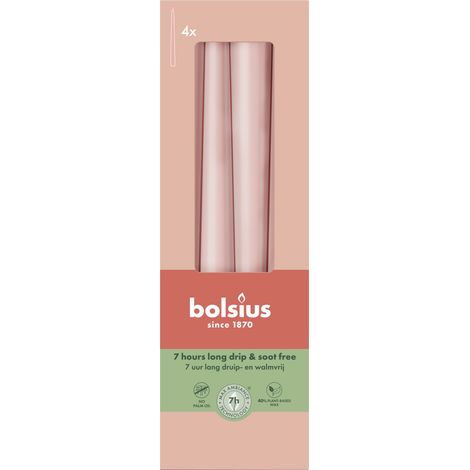 Bolsius Spitzkerzen rosa 24,5 cm Ø 2,4 cm 4 Stück Spitzkerze