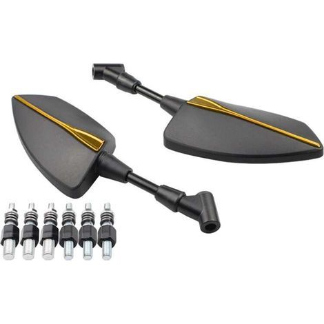 Rétroviseur Universel pour Moto 10 mm 8 mm Axe Rétroviseur Latéral avec 6 Vis Doré (1/2)