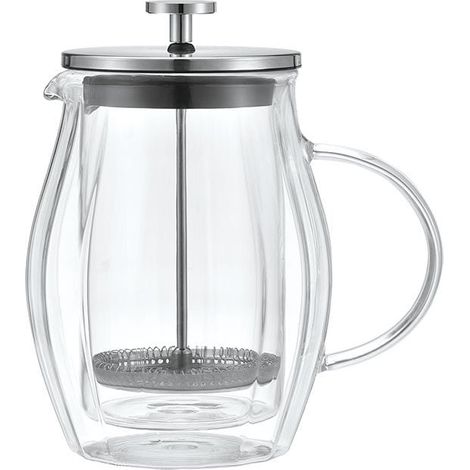 Cafetera/tetera de prensa francesa de 0,60 l plateada KLAUSBERG KB-7683 (1/5)