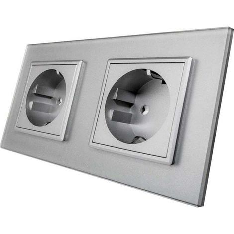 Enchufe Socket doble EU 16A, frontal gris