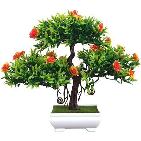 Plante Artificielle En Pot - Simulation Fleur Bonsai - Décoration Intérieur Extérieur Bureau Maison - 1 Pièce (1/2)