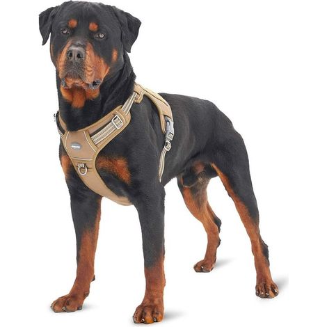 Harnais tactique pour grand chien sans traction réglable réfléchissant pour entraînement et service militaire dos renforcé (1/5)