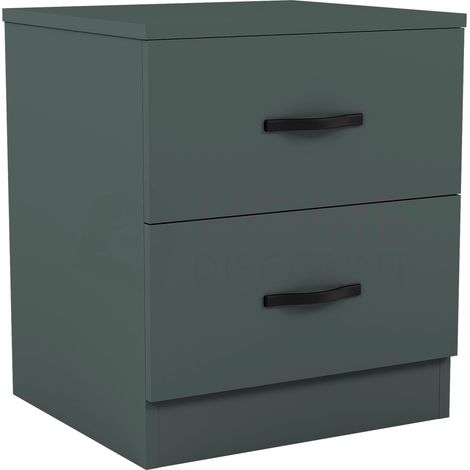 Riano 2 Drawer Bedside Table Cabinet Chest Nightstand Bedroom Furniture, Green