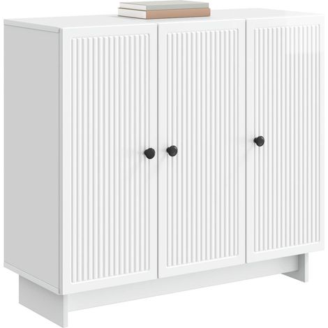 Maison Exclusive - Credenza Bianco Lucido 89 x 34,5 x 80 cm Legno ingegnerizzato