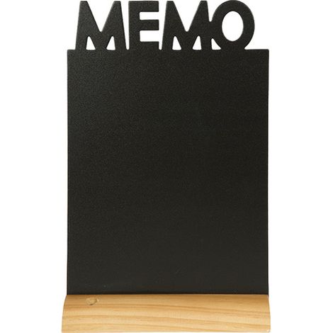 Ardoise Silhouette MEMO - Securit® - 34,5x21cm - Base en bois - Feutre-craie inclus - Résistante aux chocs (1/3)