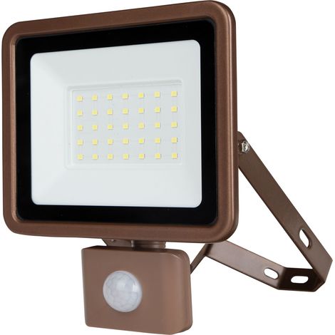 Projecteur LED REV Eco+, avec capteur, 30W, 6500K, 2550lm, lumière froide, IP44, bronze