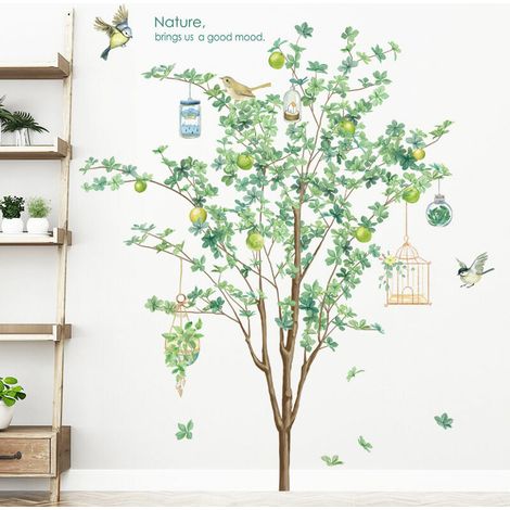 Autocollant Murale Stickers muraux fleurs plantes feuilles sticker Convient pour Chambre à Coucher, Salon, Salle à Manger, Mur de Fond de Télévision, Couloir B (1/5)