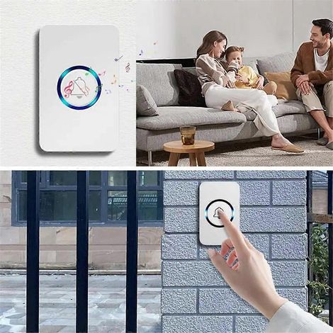 Sonnette de porte intelligente réglable avec télécommande et prise américaine (1/5)