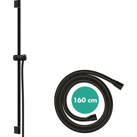 Hansgrohe Unica - Barra de ducha de 96 cm con manguera, negro mate 24401670